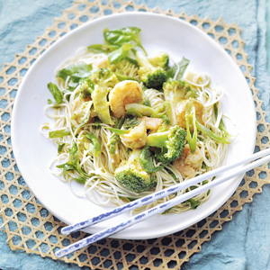 Ge­wok­te broc­co­li met gar­na­len